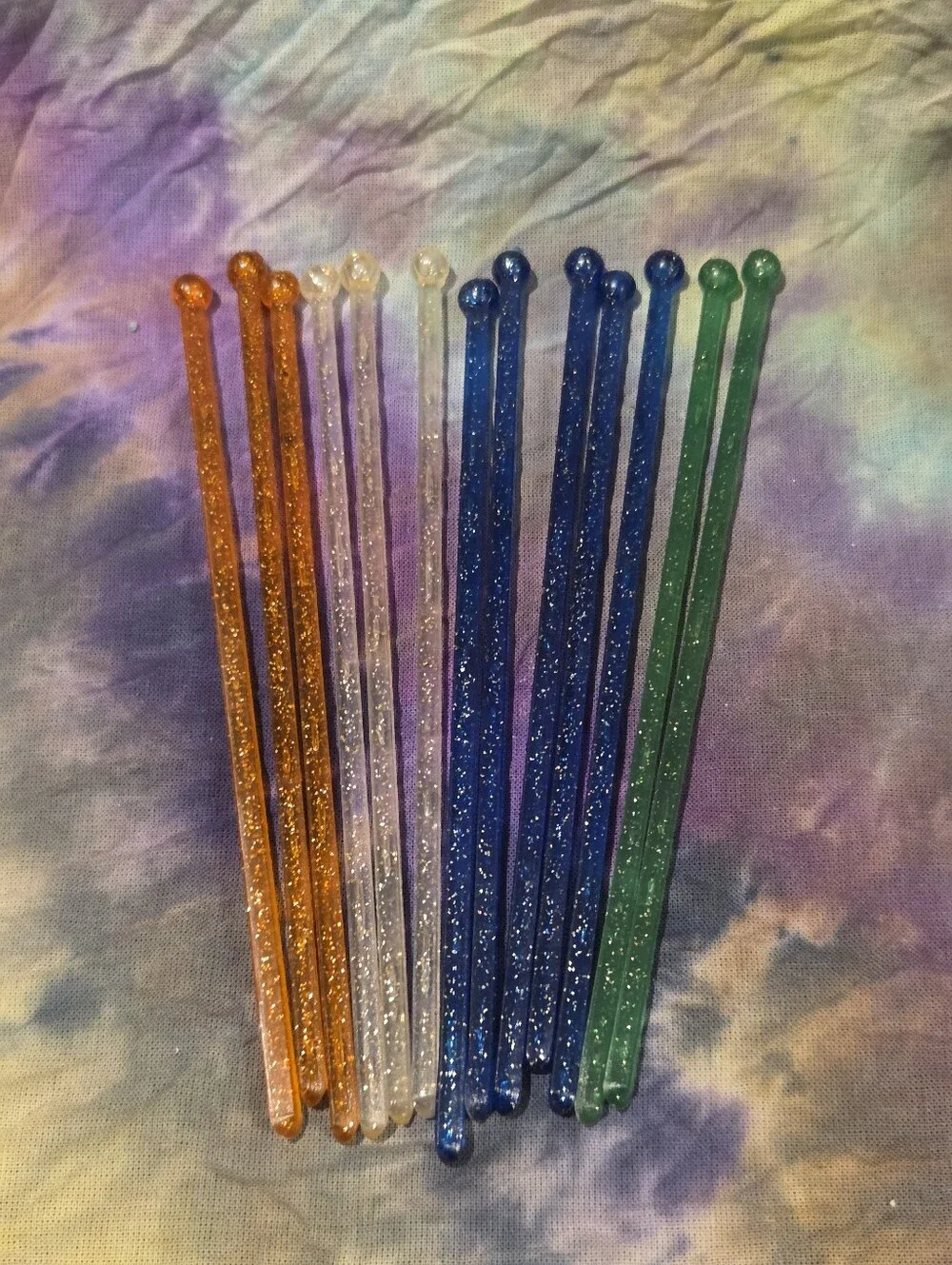 vintage cocktail stir swizzle sticks multicolor sparkle confetti 13 MCM